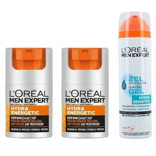 2x Loreal Men Expert Hydra Energetic krem do twarzy 5 działań Żel