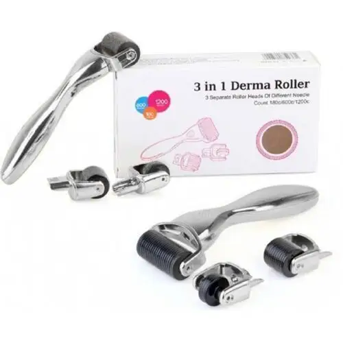 3x derma roller ciało twarz oczy stal dermaroller