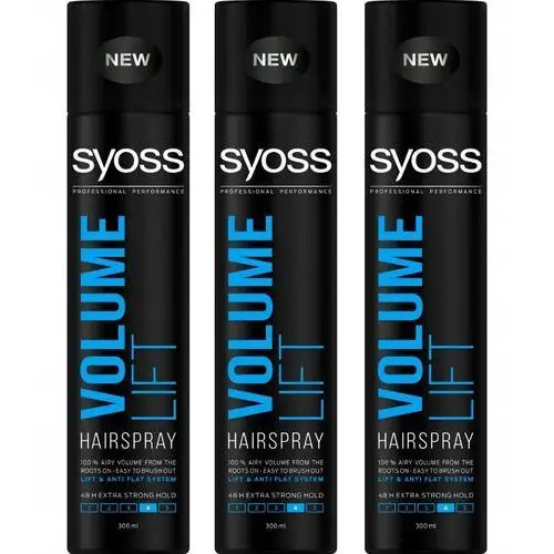 3X Lakier Do Włosów Syoss Volume Lift Bardzo Mocny Spray 300ML