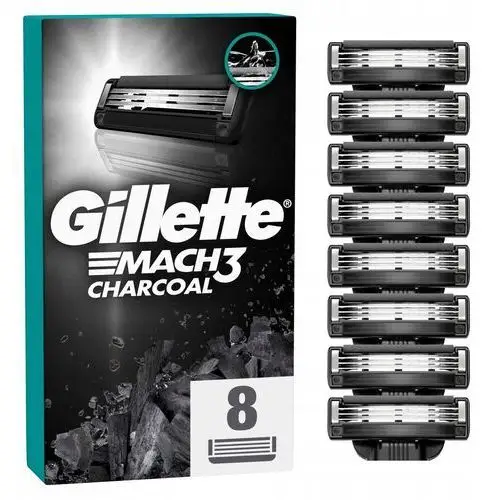 8 x Gillette Mach3 Charcoal Wkłady Do Golenia Oryginalne