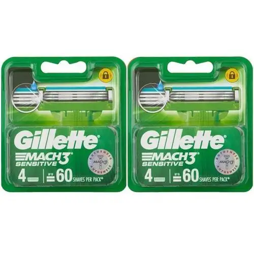 8 x Gillette Mach3 Sensitive Ostrza Wkłady Wymienne (2x4szt)