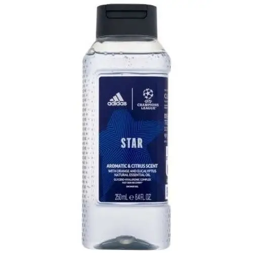 Adidas uefa champions league star odświeżający żel pod prysznic dla mężczyzn z pomarańczą i eukaliptusem 250 ml