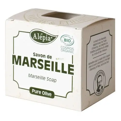 Alepia (mydła) Mydło marsylskie oliwkowe 100% bio 230 g - alepia