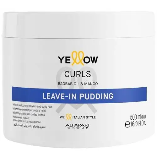 Alfaparf Yellow Curls Leave-In Pudding - definiujący krem do stylizacji włosów kręconych, 500ml