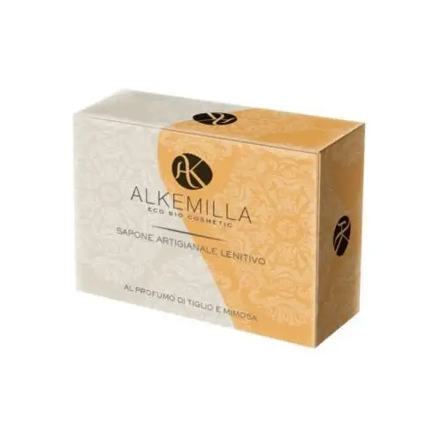 Alkemilla eco bio cosmetic Mydło naturalne kojące o zapachu lipy i mimozy 100gr - alkemilla