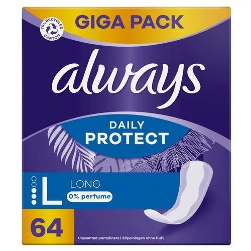 Always Daily Protect Long 0% Perfume Wkładki higieniczne 64 X3 Razem 192SZT