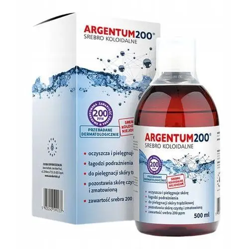 Aura ARGENTUM200 Srebro Koloidalne 200 ppm Łagodzenie Nawilżenie 500 ml