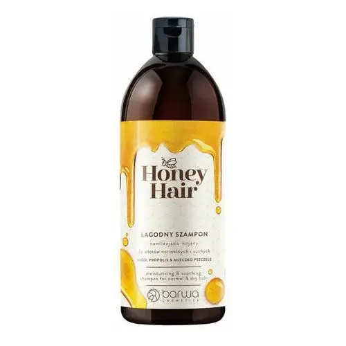 Cosmetics honey hair łagodny szampon nawilżająco-kojący do włosów normalnych i suchych 480ml Barwa
