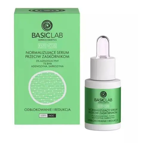 Basiclab - Normalizujące serum przeciw zaskórnikom z 5% azeloglicyny i 1% bha, 15ml