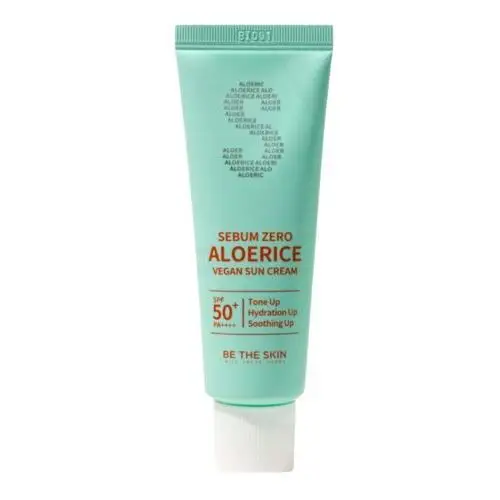 Sebum zero aloerice vegan sun cream spf 50+ pa++++, 50 ml - uniwersalny krem z filtrem Be the skin