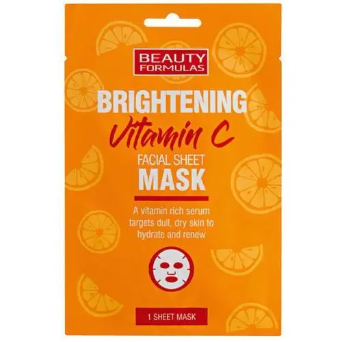 Beauty Formulas, Brightening Vitamin C rozjaśniająca maska do twarzy z witaminą C