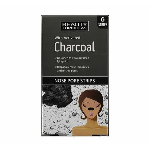 Beauty formulas charcoal oczyszczające paski na nos z węglem aktywnym 6 szt
