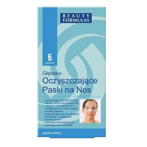 Beauty formulas clear skin deep cleansing nose pore strips głęboko oczyszczające paski na nos 6szt