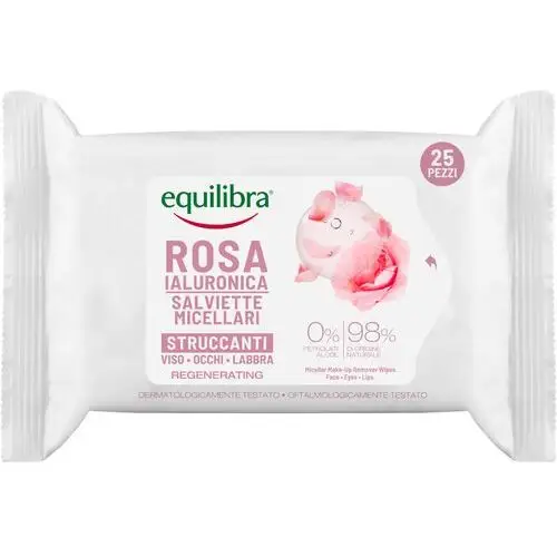 Beauty formulas Equilibra rosa różane chusteczki micelarne do demakijażu z kwasem hialuronowym 1op.-25szt