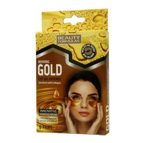 Beauty formulas gold eye gel patches złote żelowe płatki pod oczy 6 par