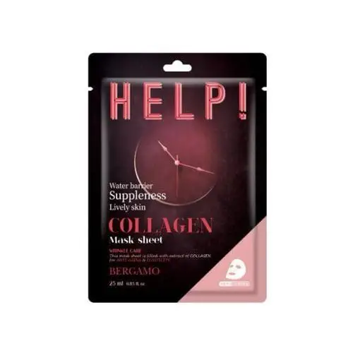 BERGAMO - HELP! Collagen Mask Sheet, 25ml - Uelastyczniająca maska w płachcie