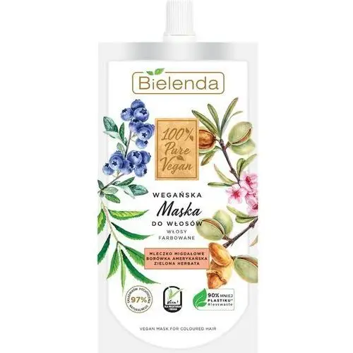 Bielenda 100% PURE VEGAN Wegańska maska do włosów - WŁOSY FARBOWANE feuchtigkeitsmaske 125.0 ml