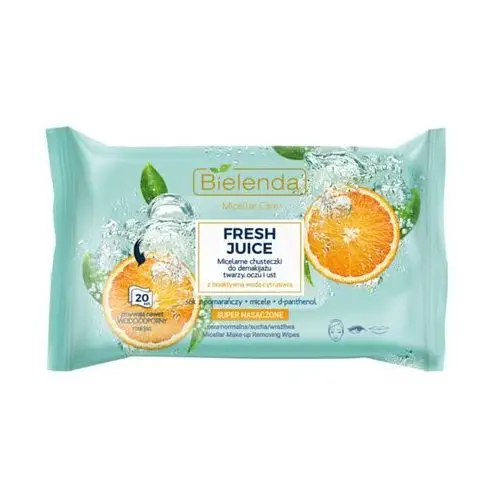 Bielenda - micellar care - fresh juice - micelarne chusteczki do demakijażu twarzy, oczu i ust z bioaktywną wodą cytrusową - 20 szt. - pomarańcza