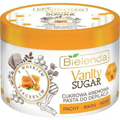 Bielenda vanity sugar - cukrowa kremowa pasta do depilacji z woskiem pszczelim 100g