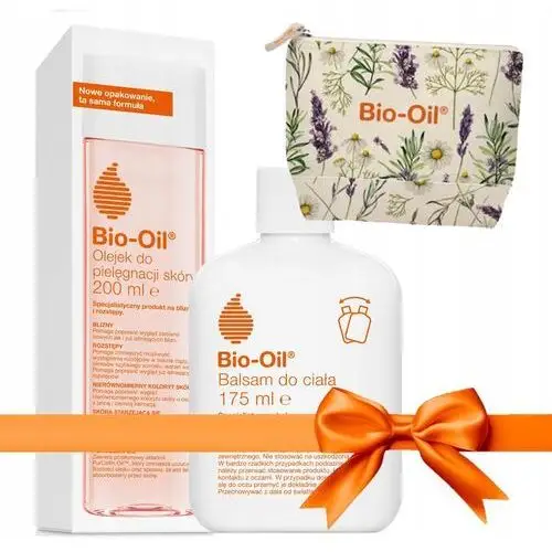 Bio Oil Zestaw Olejek 200ml Balsam do ciała 175ml Kosmetyczka