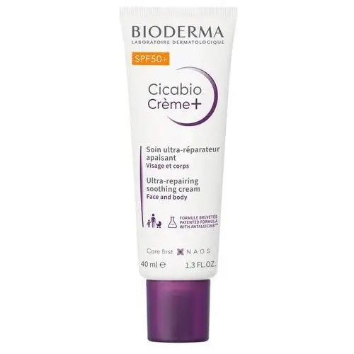 Bioderma Cicabio Creme+ Krem łagodząco-odbudowujący Spf 50+ 40 ml