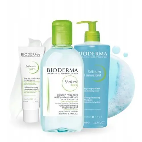 Bioderma Sebium Zestaw do pielęgnacji do skóry tłustej żel, płyn i krem