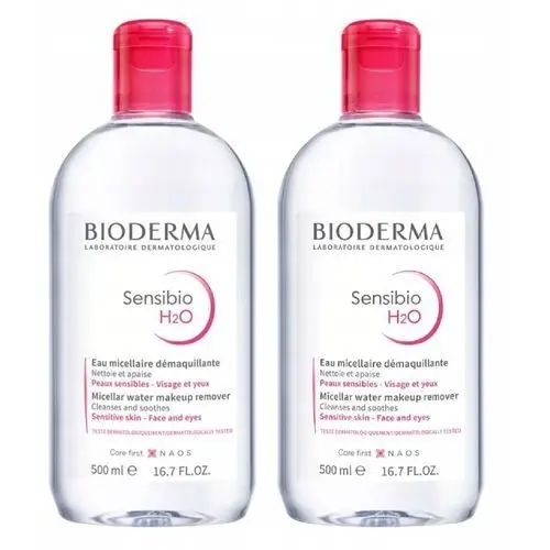 Bioderma Sensibio H2O Płyn Micelarny Do Skóry Wrażliwej 500ml 2x Zestaw