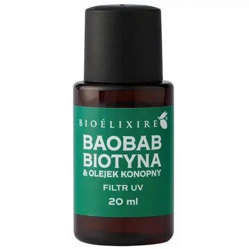 Silikonowe serum do włosów baobab + biotyna & olejek konopny 20ml Bioelixire