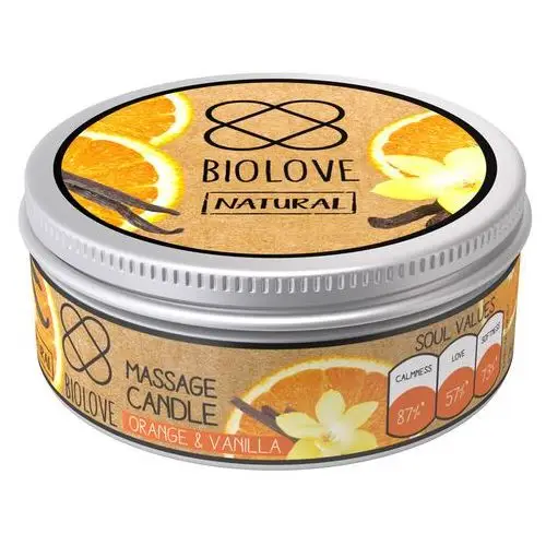 Świeca do masażu Pomarańcza z Wanilią 150 ml Biolove Orange & Vanilla