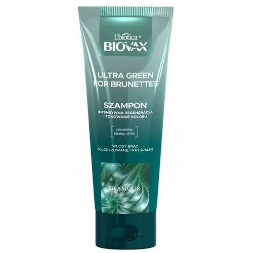 Biovax, Glamour Ultra Green For Brunettes, Szampon do włosów dla brunetek, 200 ml