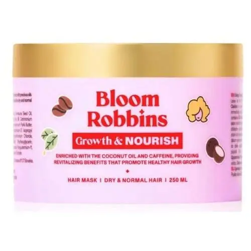 Bloom robbins growth & nourish maska odżywiająca i przyspieszająca wzrost włosów z masłem shea 250 ml