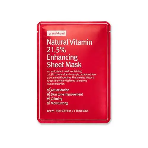 By Wishtrend Natural Vitamin C 21.5% Enhancing Sheet Mask 23ml - maska w płachcie witamina C, BYWISMA100