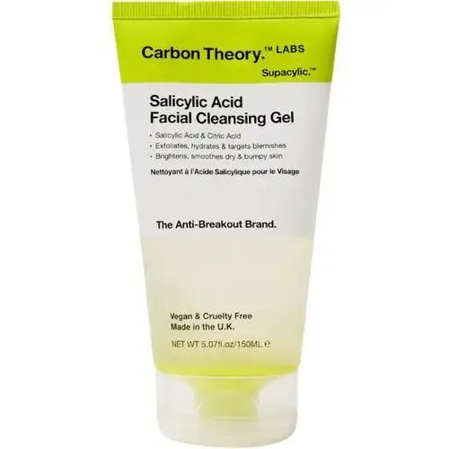 Carbon theory - salicylic acid facial gel cleanser, 150ml - złuszczający żel do mycia twarzy z kwasem salicylowym