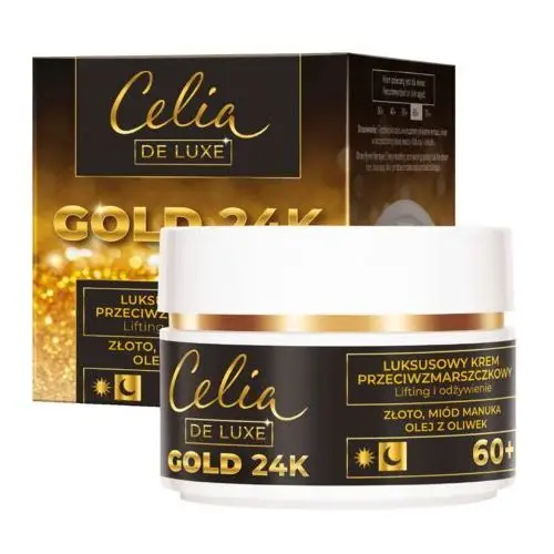 Celia de luxe gold 24k 60+ luksusowy krem przeciwzmarszczkowy na noc 50ml