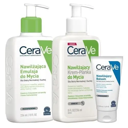 CeraVe Emulsja Nawilżająca do Mycia 236ml, Krem-Pianka Demakijaż