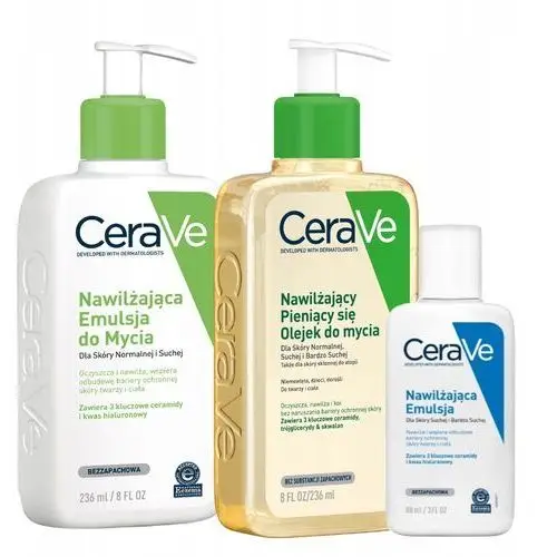 CeraVe Emulsja Nawilżająca do Mycia 236ml, Olejek do Ciała 236ml