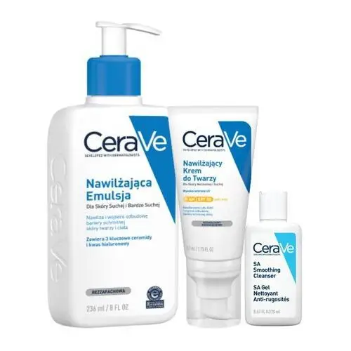 CeraVe Emulsja Nawilżająca Twarz i Ciało 236ml, Krem do Twarzy Spf 50 52ml