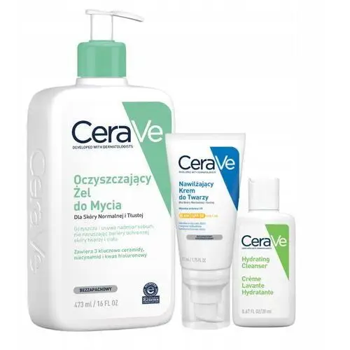 Cerave Krem Twarzy SPF50 Oczyszczający Żel Mycia