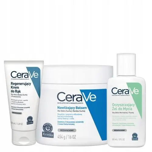 CeraVe Nawilżający Balsam 454g, Krem do Rąk Regenerujący 50ml