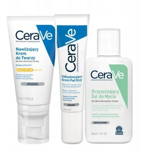 CeraVe Nawilżający Krem do Twarzy Spf 50 52ml Krem pod Oczy 14g