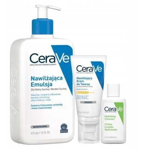 CeraVe Nawilżający Krem do Twarzy Spf 50 52ml, Nawilżająca Emulsja 473ml