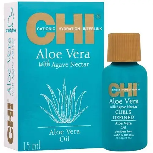 Chi Aloe Vera Oil - nawilżający olejek do włosów z aloesem i jedwabiem, 15ml