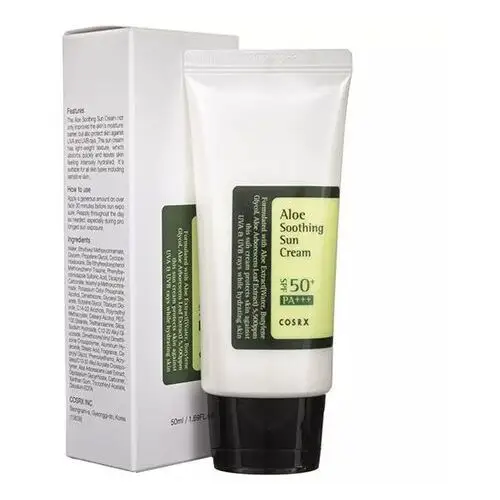 COSRX Aloe Soothing Sun Cream SPF+ PA+++, 50 ml - nawilżający krem z filtrem