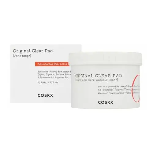 COSRX ONE STEP Original CLEAR PADS - 135 ml/70 szt - Płatki nasączone kwasem salicylowym