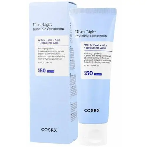 Cosrx - ultra light invisible sunscreen spf50 pa++++, 50ml - nawilżający krem przeciwsłoneczny