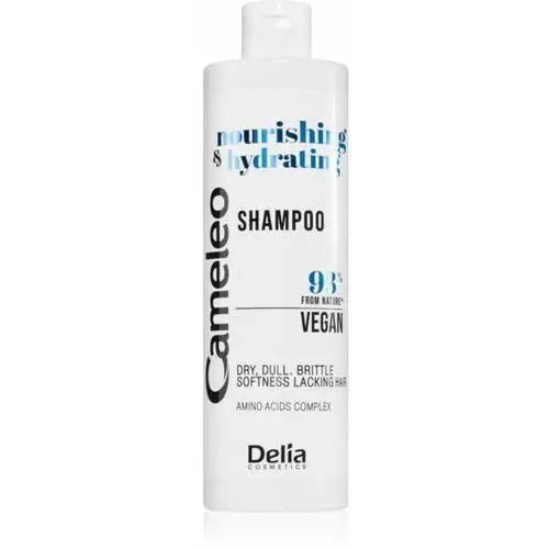 Cosmetics cameleo vegan szampon nourishing & hydrating do włosów suchych, łamliwych i pozbawionych blasku 400ml Delia