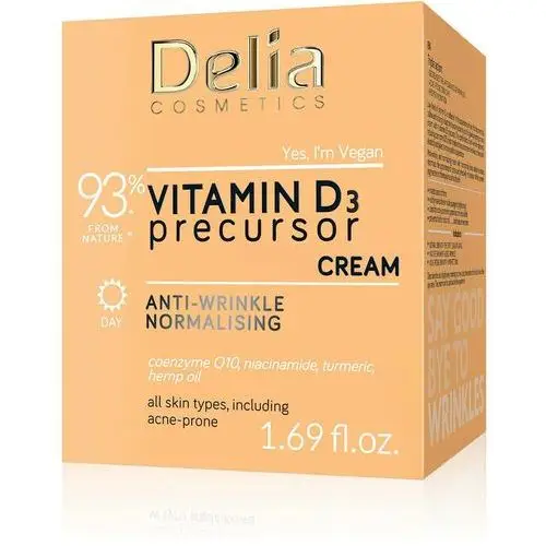 Krem do twarzy przeciwzmarszczkowy na dzień vitamina d3 Delia cosmetics