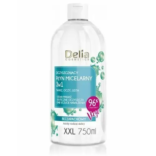 DELIA COSMETICS Oczyszczający Płyn micelarny 3w1 XXL 750ml