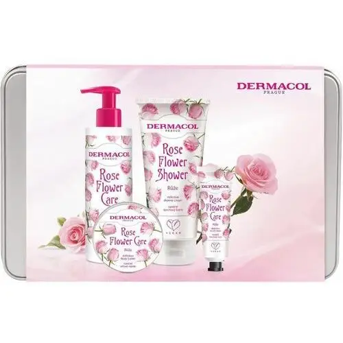 Dermacol Zestaw upominkowy flower rose quatro (krem pod prysznic 200 ml, masło do ciała 75 ml, kremowe mydło 250 ml, krem do rąk 30 ml)