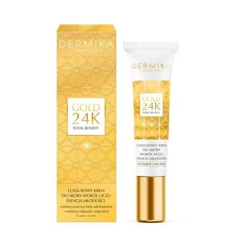 Dermika Luxury Gold 24K Total Benefit luksusowy krem do skóry wokół oczu Esencja młodości 15ml